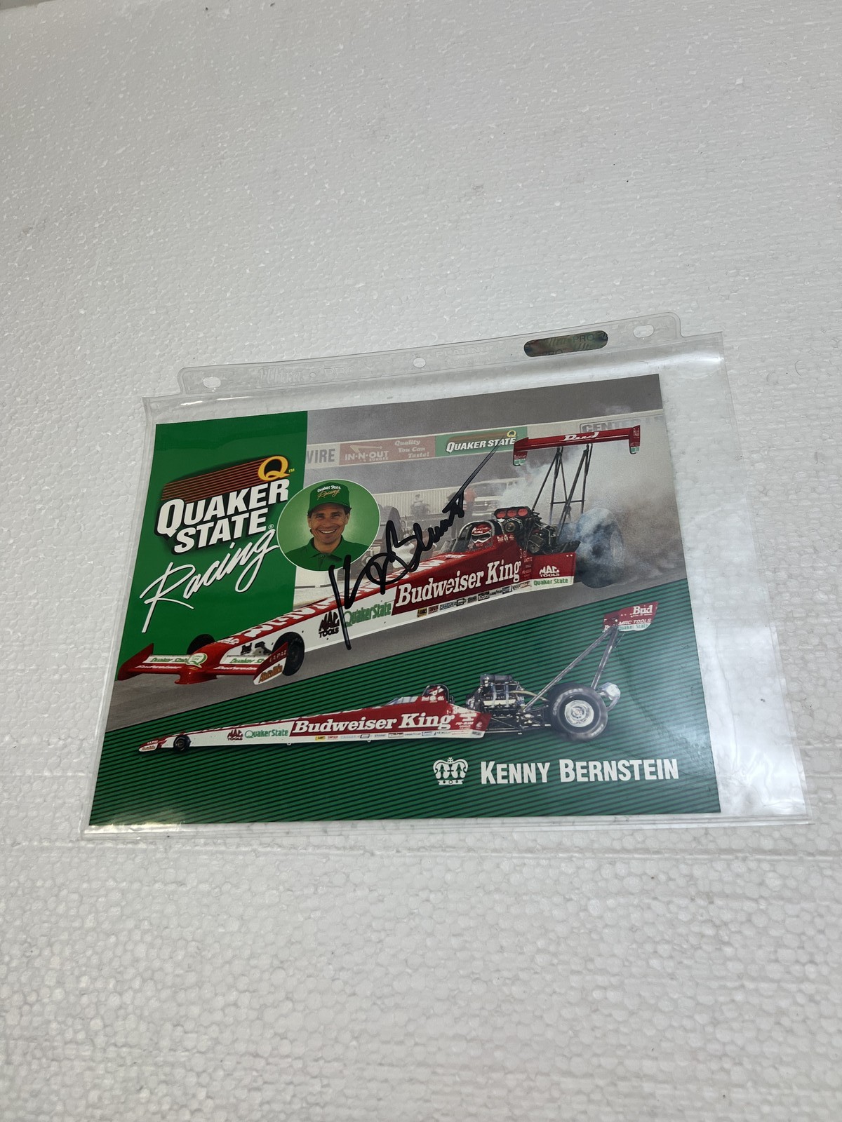Kenny Bernstein Autographed Quaker State Racing Budweiser King NHRA Drag SIGNED