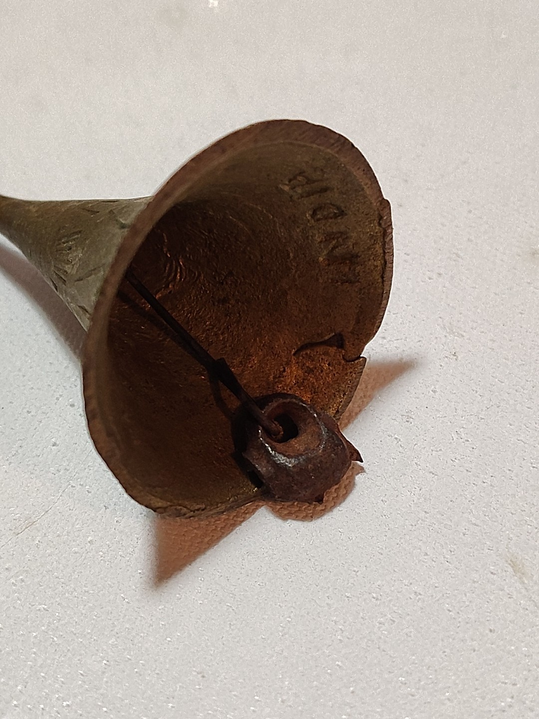 Vintage 3-1/2” Etched Brass Trumpet Bell - Made In India