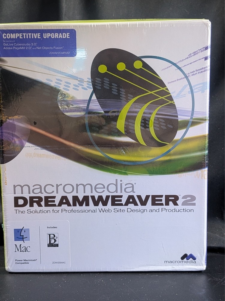 Macromedia (Adobe) Dreamweaver 2 Full Version for Mac Windows + Serial ©1998