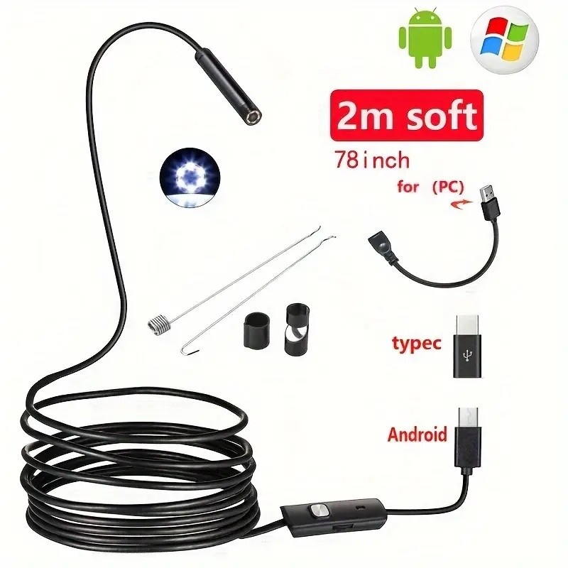 Endoscope Camera Android or Computer USB Borescope Water Proof