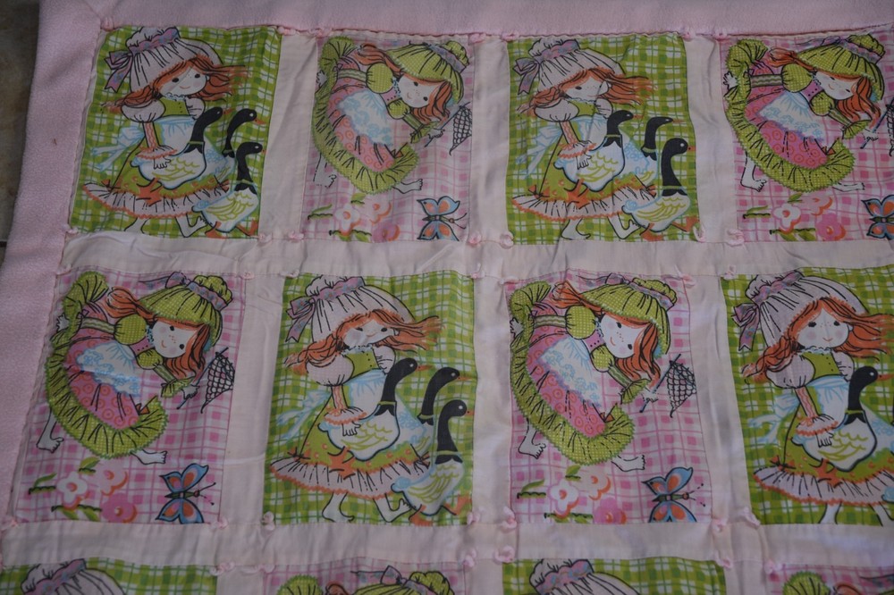Vintage Katie's Patchwork Sears Crib Blanket Throw Retro Children's Quick Quilt