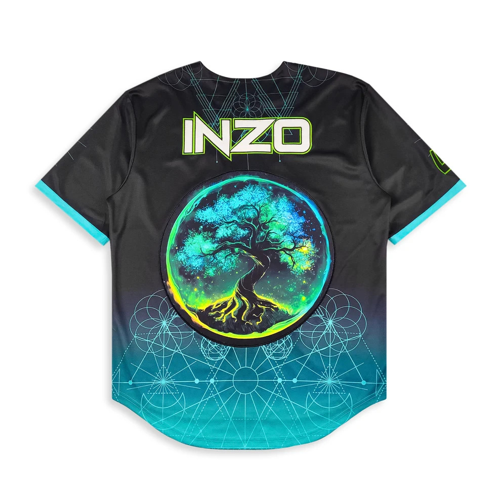 Inzo Quantum Growth Baseball Jersey EDM rave Size M Medium