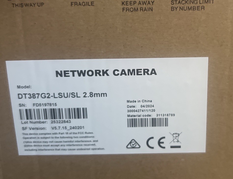 DT387G2-LSU/SL 2.8MM IP Network Camera