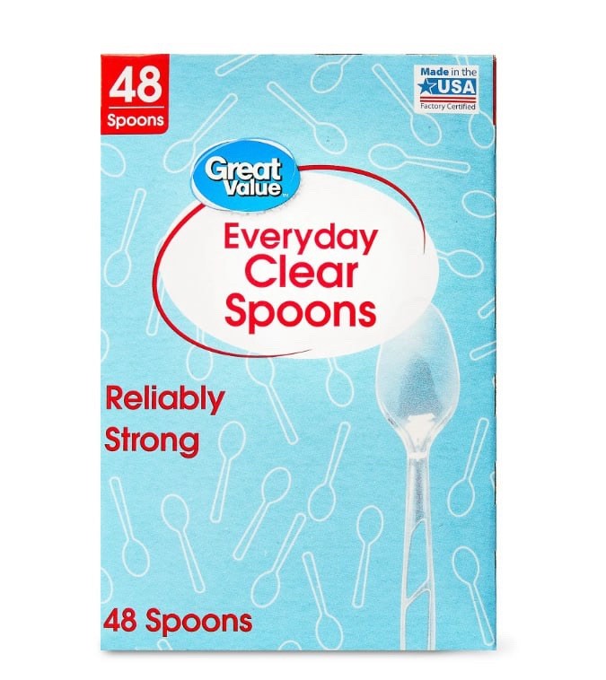 Plastic Everyday Clear Spoons, 48 Count