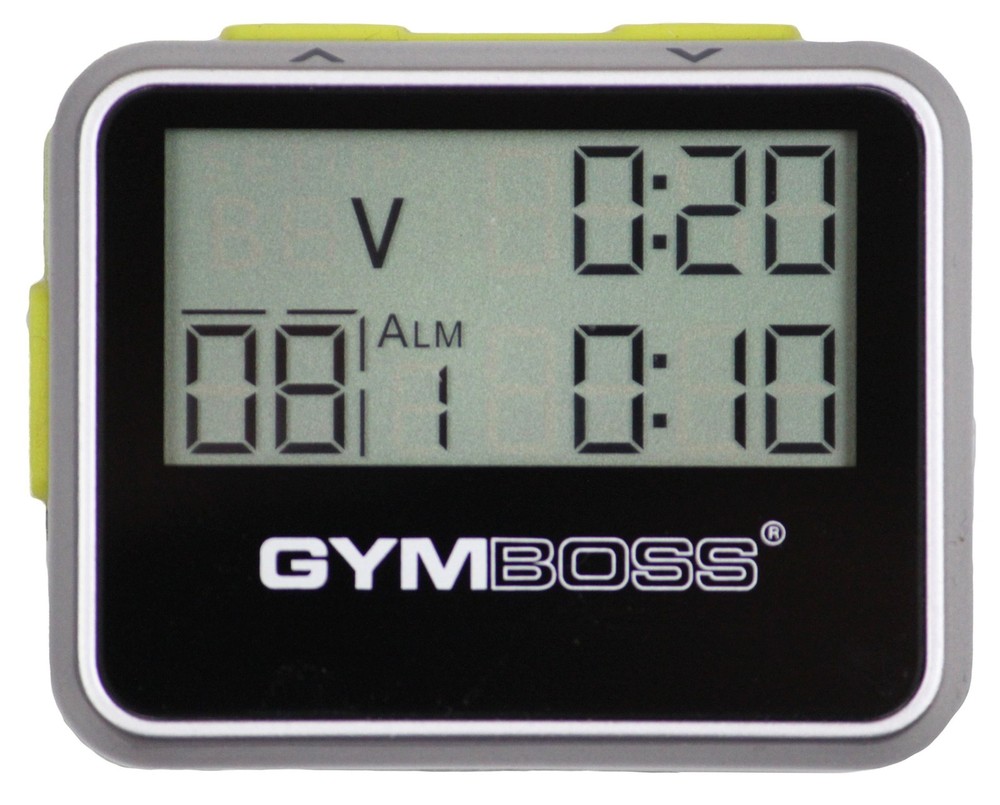 Gymboss Interval Timer and Stopwatch - Silver/Yellow Metallic Gloss