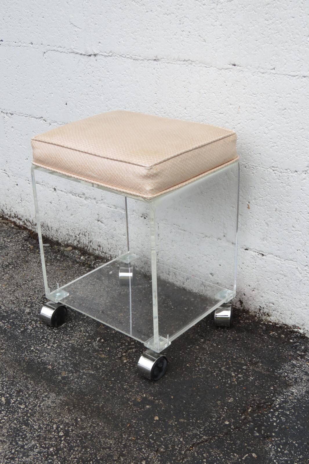 Hollywood Regency Lucite Vanity Makeup Table Desk and Stool 5475