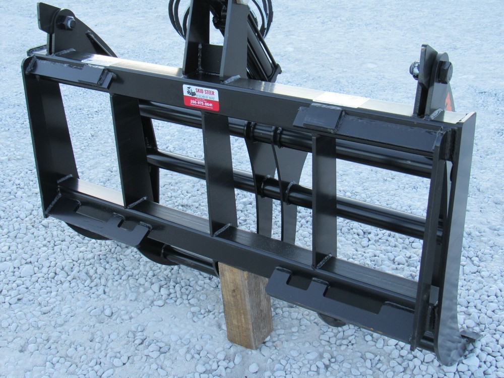 48" Compact Tractor Root Rake Clam Grapple Attachment Skid Steer Quick Attach