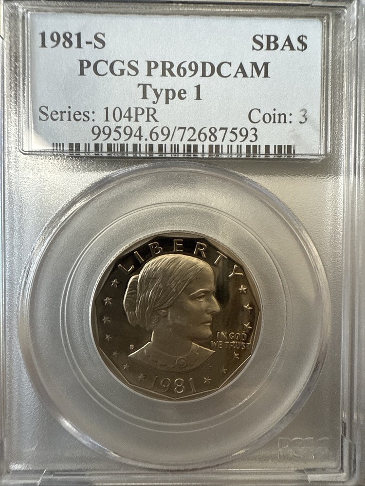 1981-S Proof Type 1 Susan B. Anthony PCGS PR69DCAM Deep Cameo