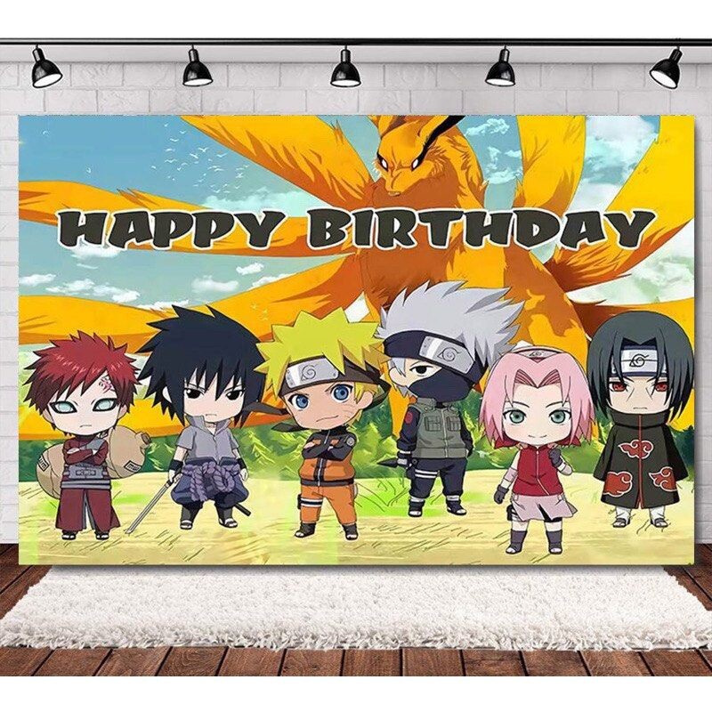 Naruto Theme Birthday Party Decorate, 5x3.5ft Happy Birthday Backdrop US Seller