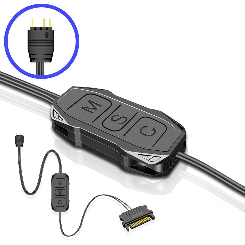 AR-1 RGB Controller Cable 5V 3 Pin to SATA AURA ARGB Mini Control Controller D