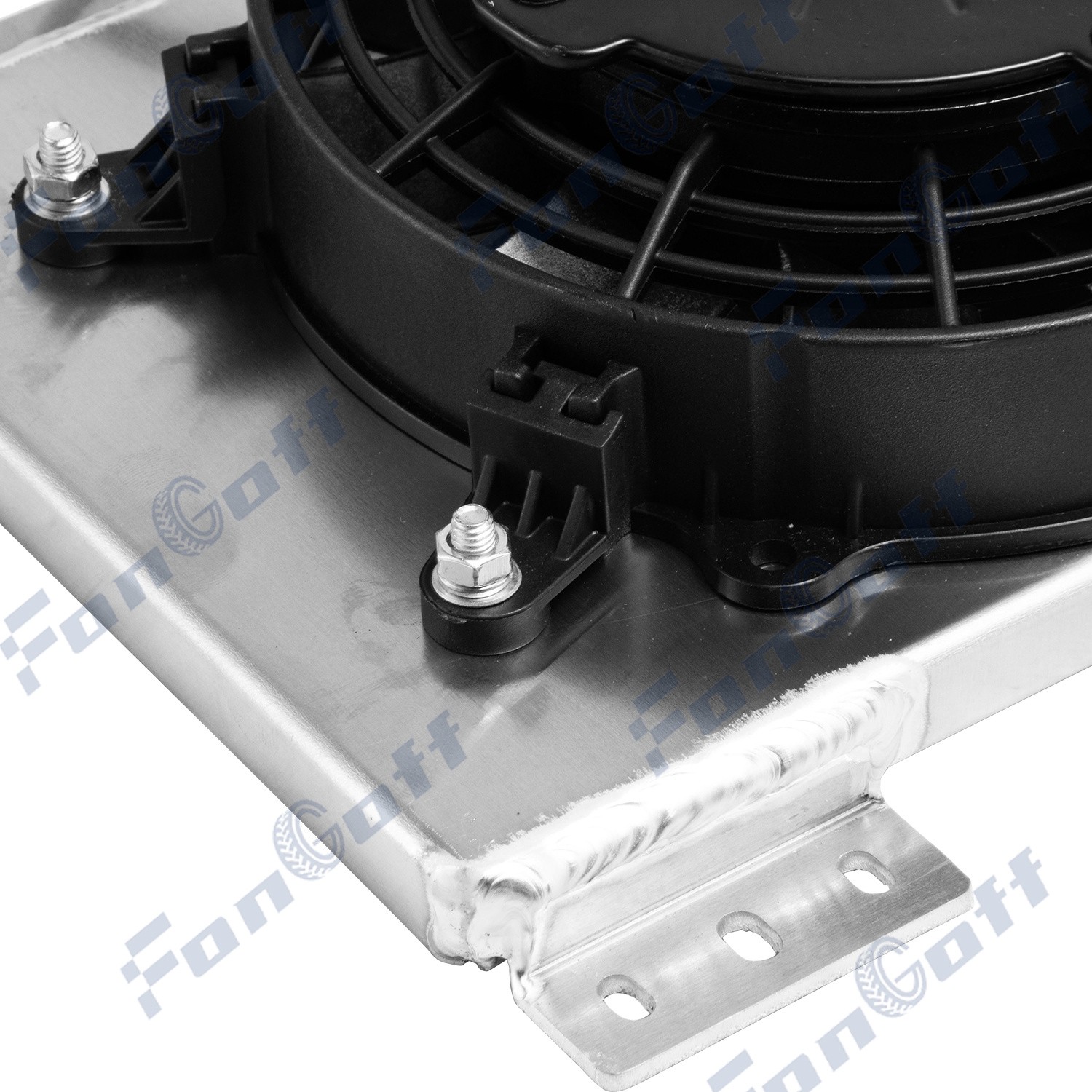 Aluminum Transmission Oil Cooler Shroud+2x 6'' 120W Fan For Tru-Cool 40000 GVW