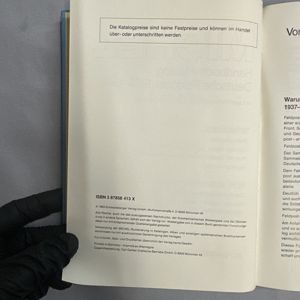 Michel Handbuch Katalog Deutsche Feldpost 1937 - 1945 German Catalog