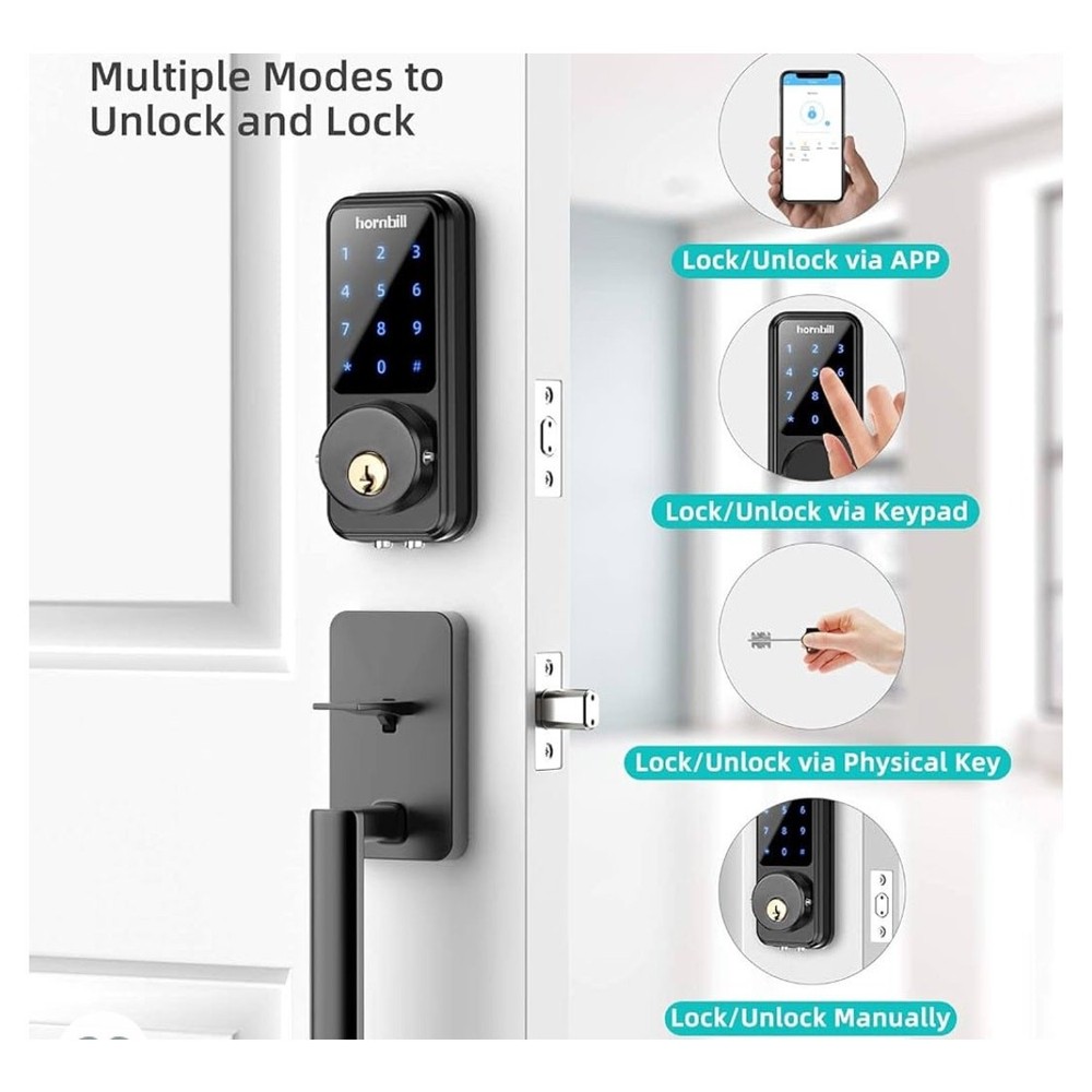 Smart Lock Keyless Entry Deadbolt Door Lock, Digital Bluetooth Lock w/Keypad&APP
