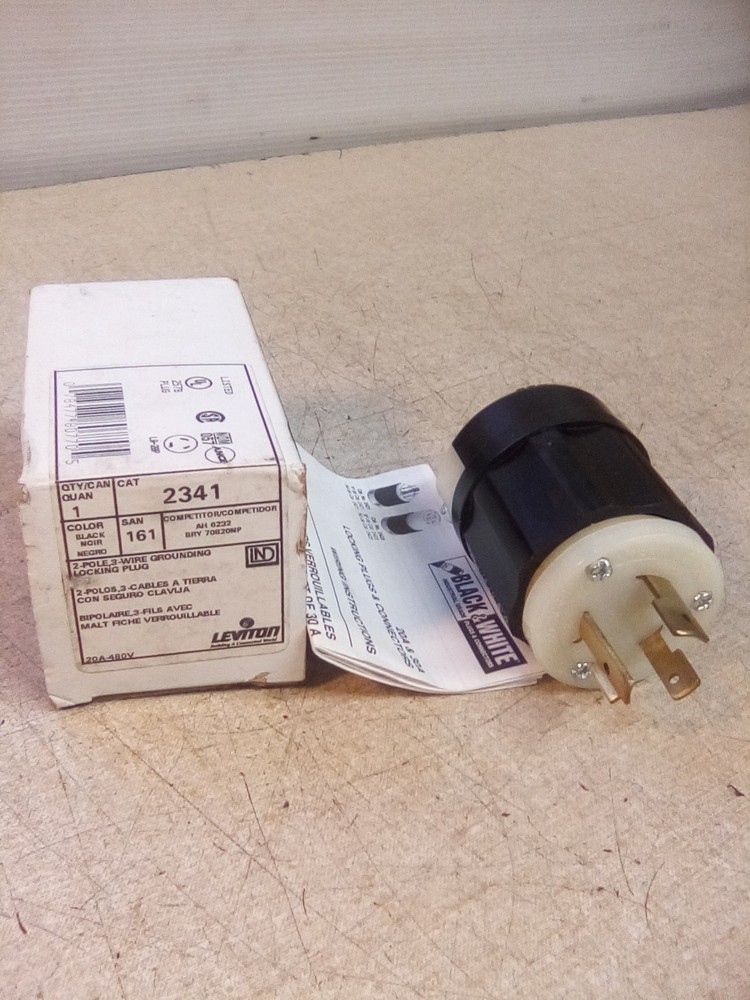 Leviton 2341 2-Pole 3-Wire Grounding Locking Plug