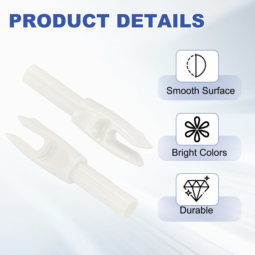 30 Pack Archery Arrows Nocks 4.2mm Plastic Insert Arrow Nock White