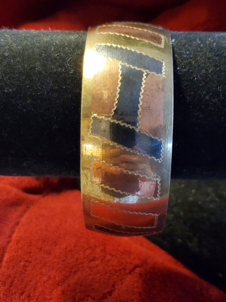 Three Tone Vintage Cuff Bracelet