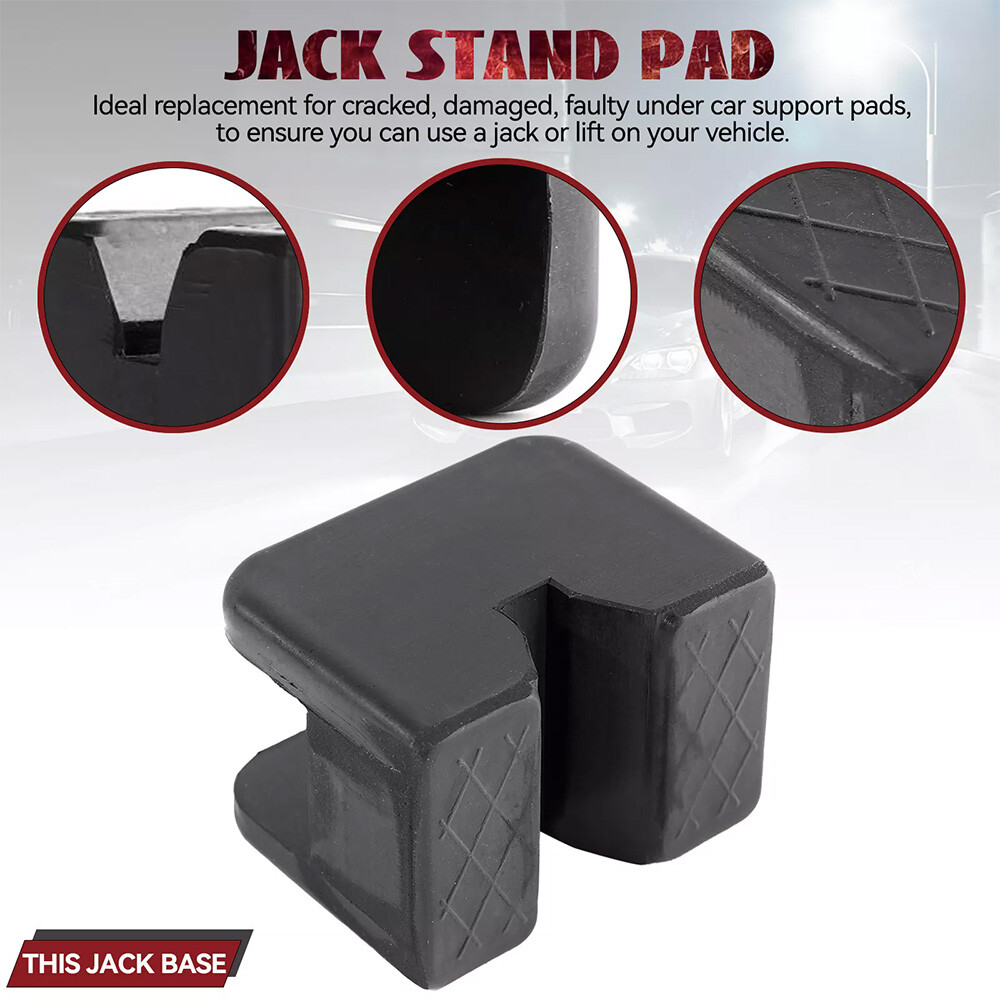 2pc Rubber Axle Jacking Pads Jack Stand Pad Adapter Frame Rail Protector Slotted