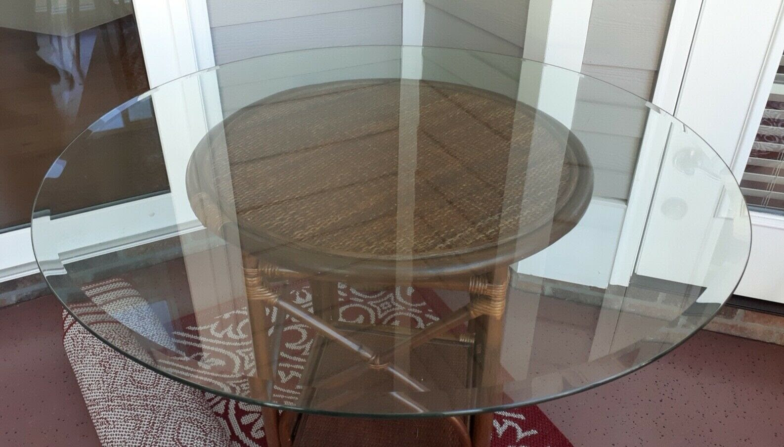 Round Glass Table Top Clear Tempered Glass 3/8" Inch Thick Beveled Polished Edge