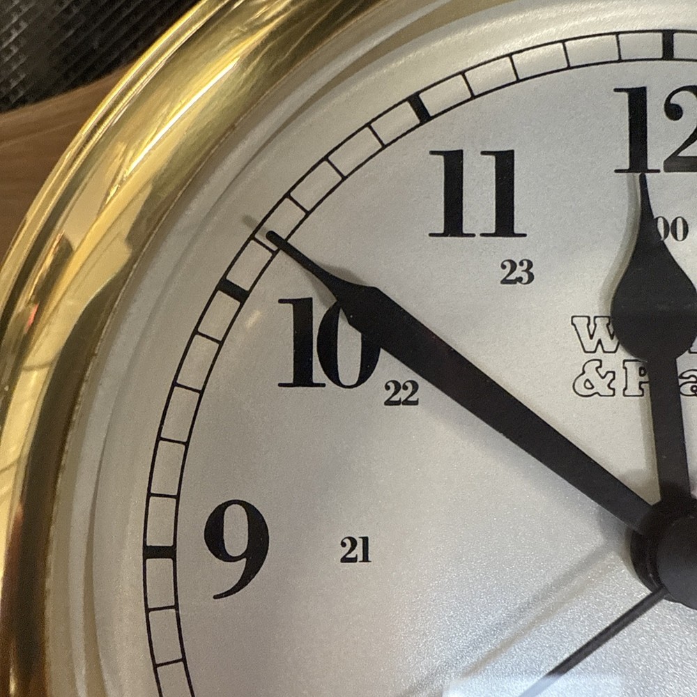 WEEMS & PLATH NAUTICAL SHIP'S BELL CLOCK SOLID BRASS