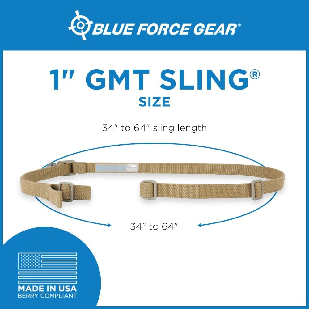 Blue Force Gear GMT Sling - Adjustable Nylon Strap, Secure Double-Locking Buckle
