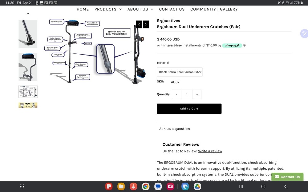 ERGO ACTIVE DUAL 2 CRUTCHES