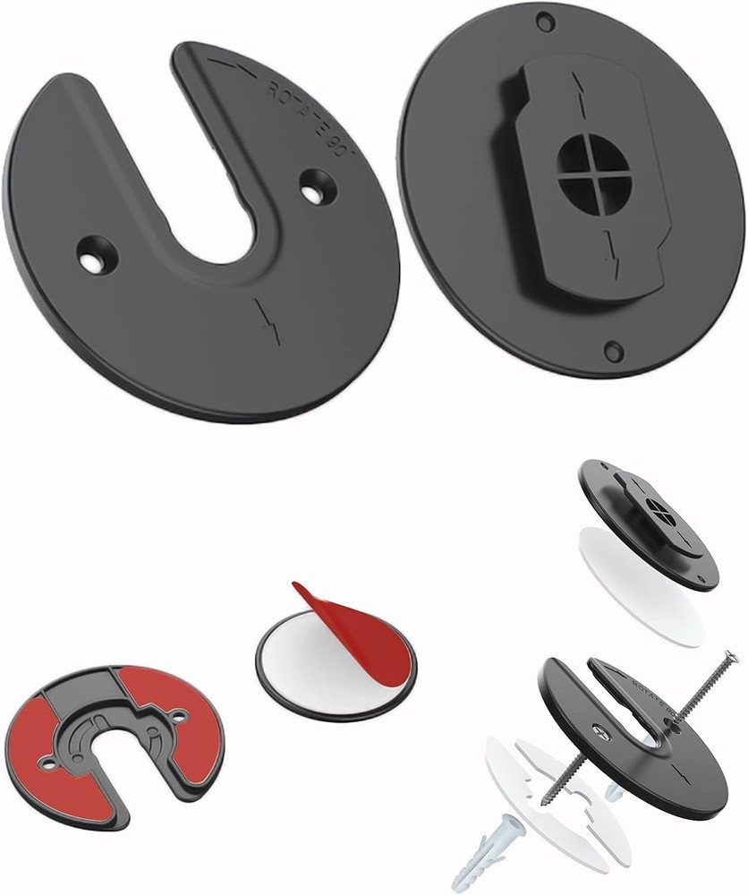 Universal Adjustable Tablet Wall Mount - 90° Rotating for iPad/Kindle, 2-Pack