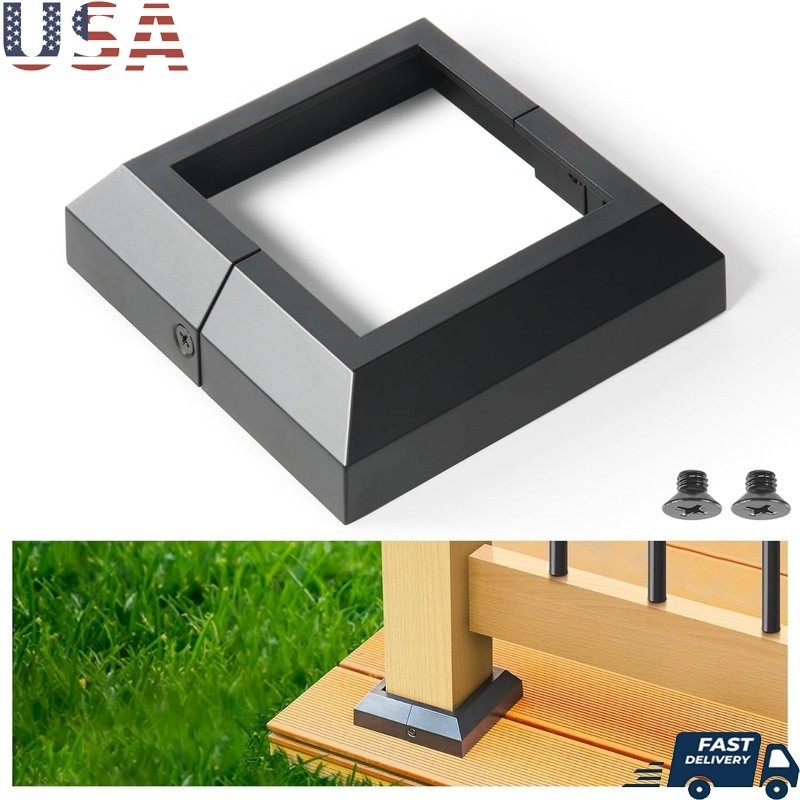 Deck Post Base Cover Aluminum Waterproof Rustproof Easy Install Skirts 4Pack New