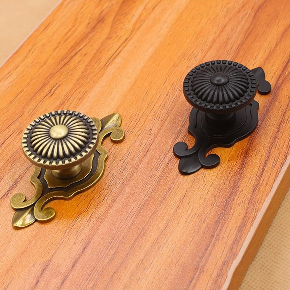 Brass Cabinet Knobs, Vintage Retro Mushroom Drawer Knobs with Backplate, Dres...