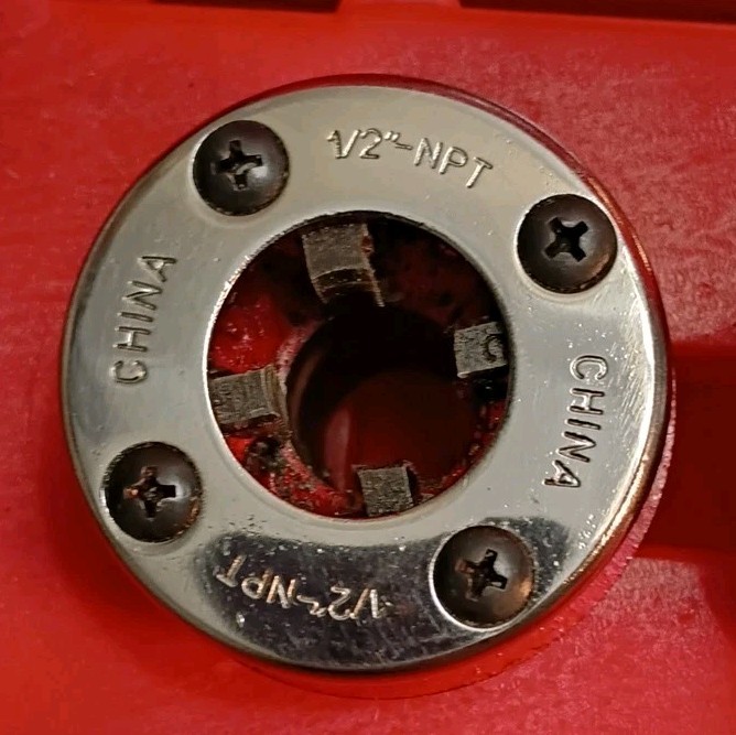 Pipe Threader Ratchet Kit, 1/2" 3/4" 1" Manual Pipe Threading Tool Set