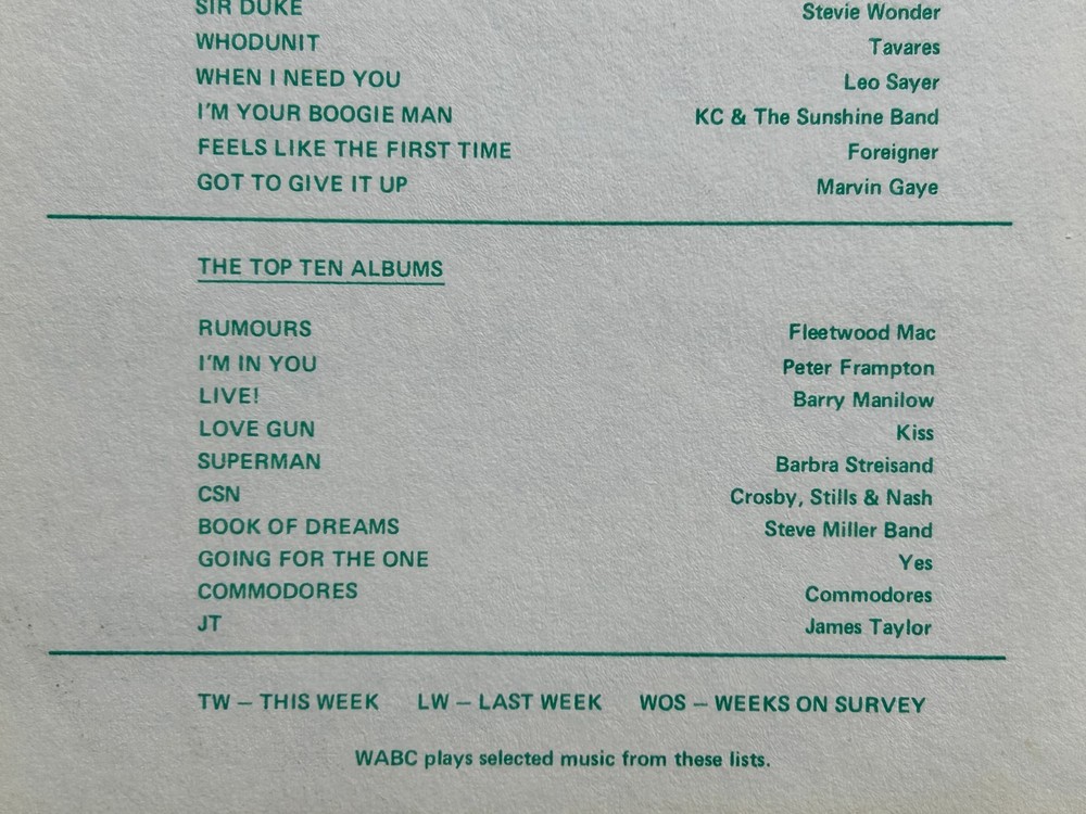 KISS Ad Radio Survey Love Gun Album July 25 1977 Vintage Kiss Aucoin Memorabilia