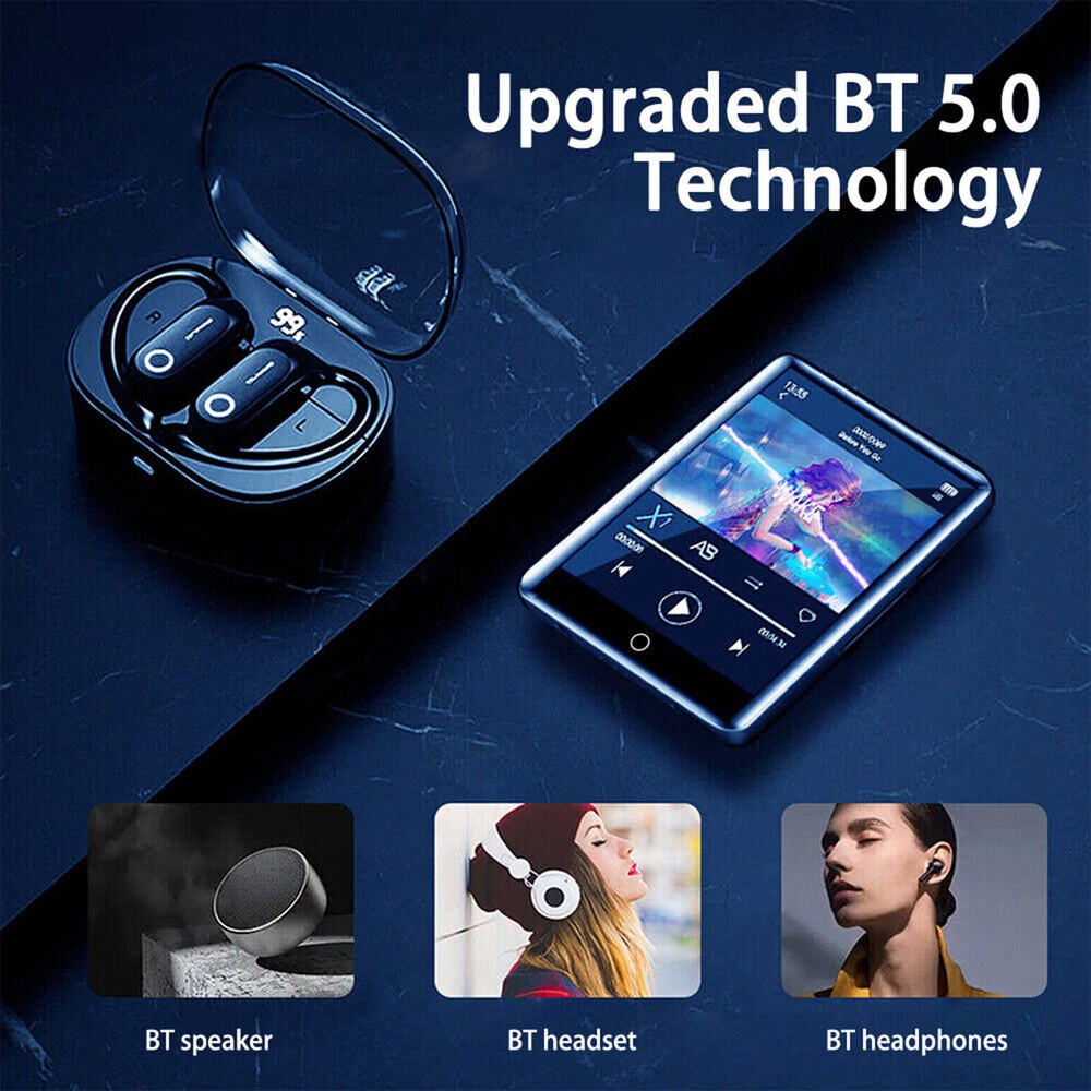 Ultra-thin Full Screen MP3 Player Portable Bluetooth Touch Music Player