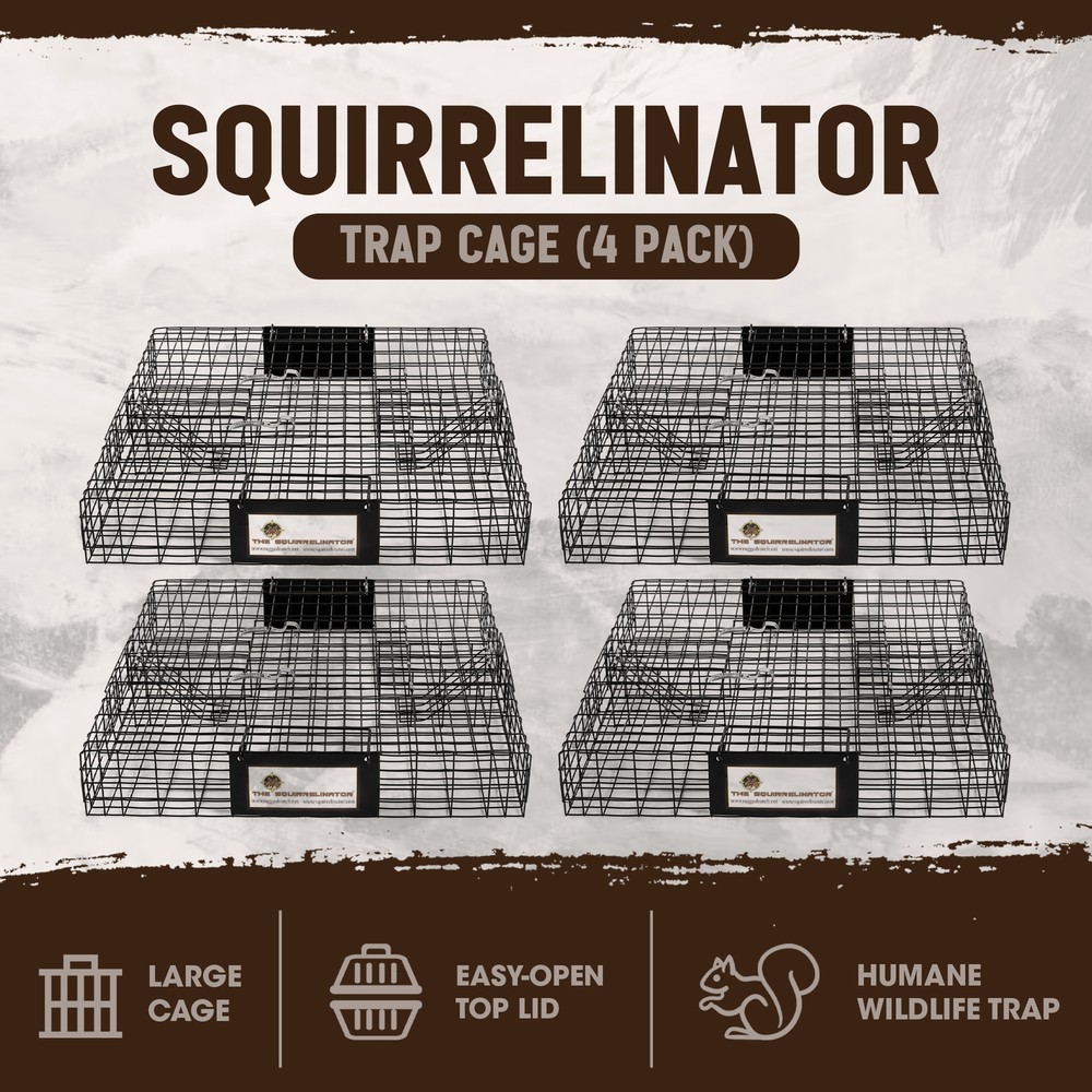 Rugged Ranch Squirrelinator Squirrel Chipmunk Metal 2 Door Trap Cage (4 Pack)