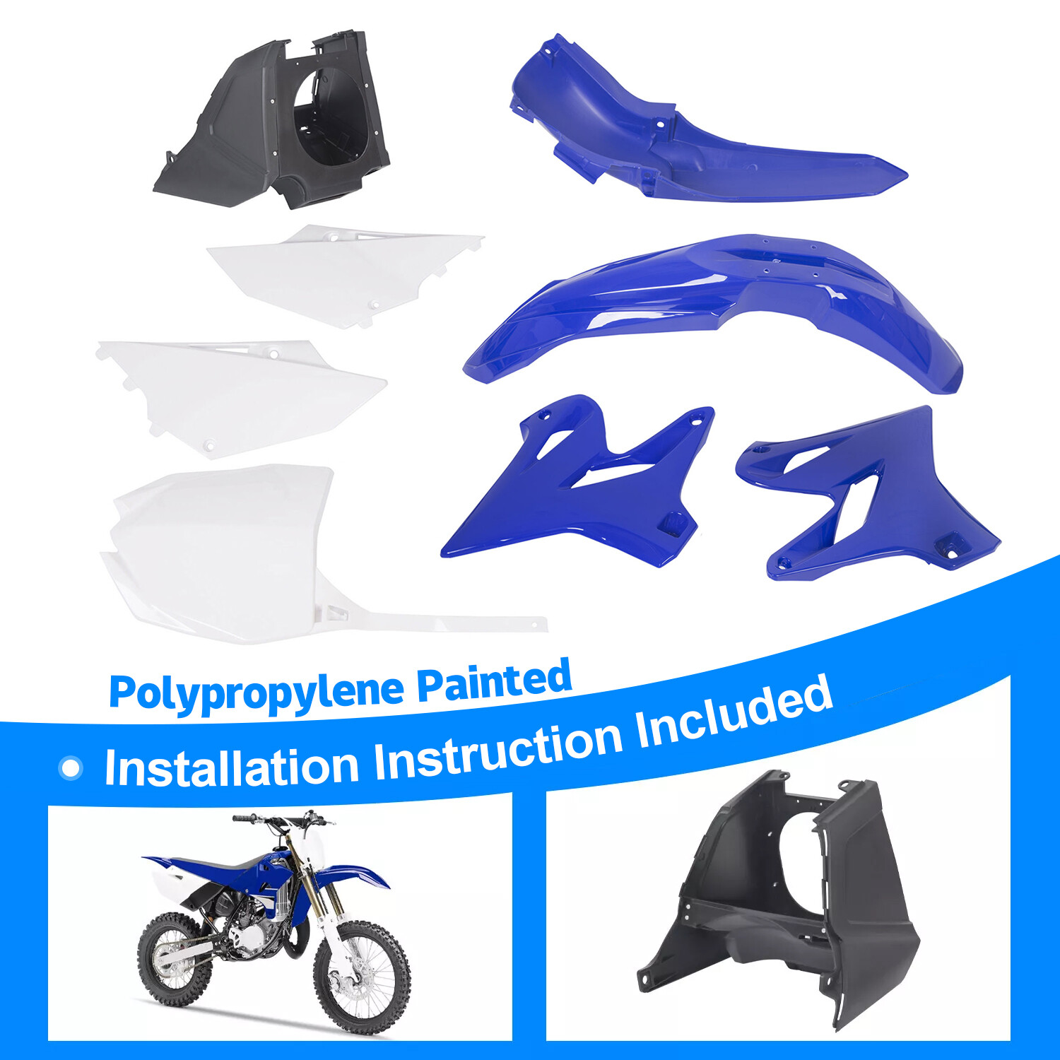Restyle Plastics Kit Set 2018 Style Blue For Yamaha YZ125 YZ250 2002-2020