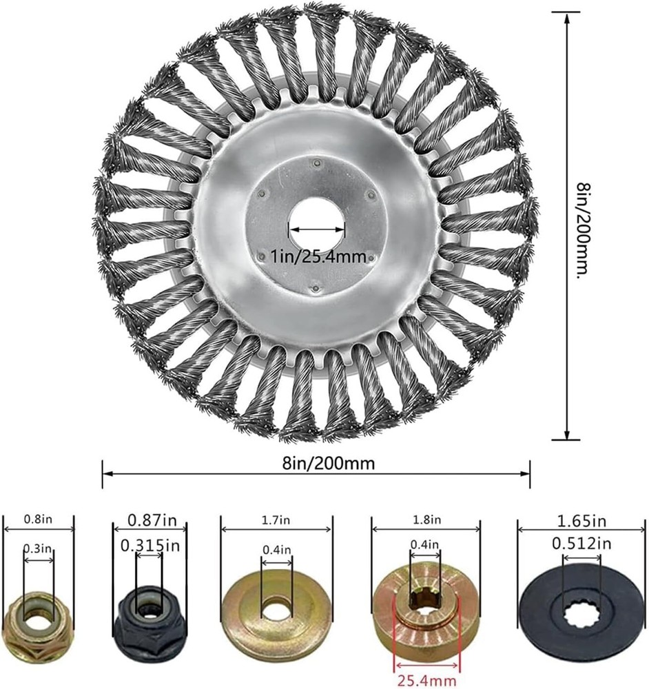 8" Steel Wire Trimmer Head – Universal Wacker Attachment