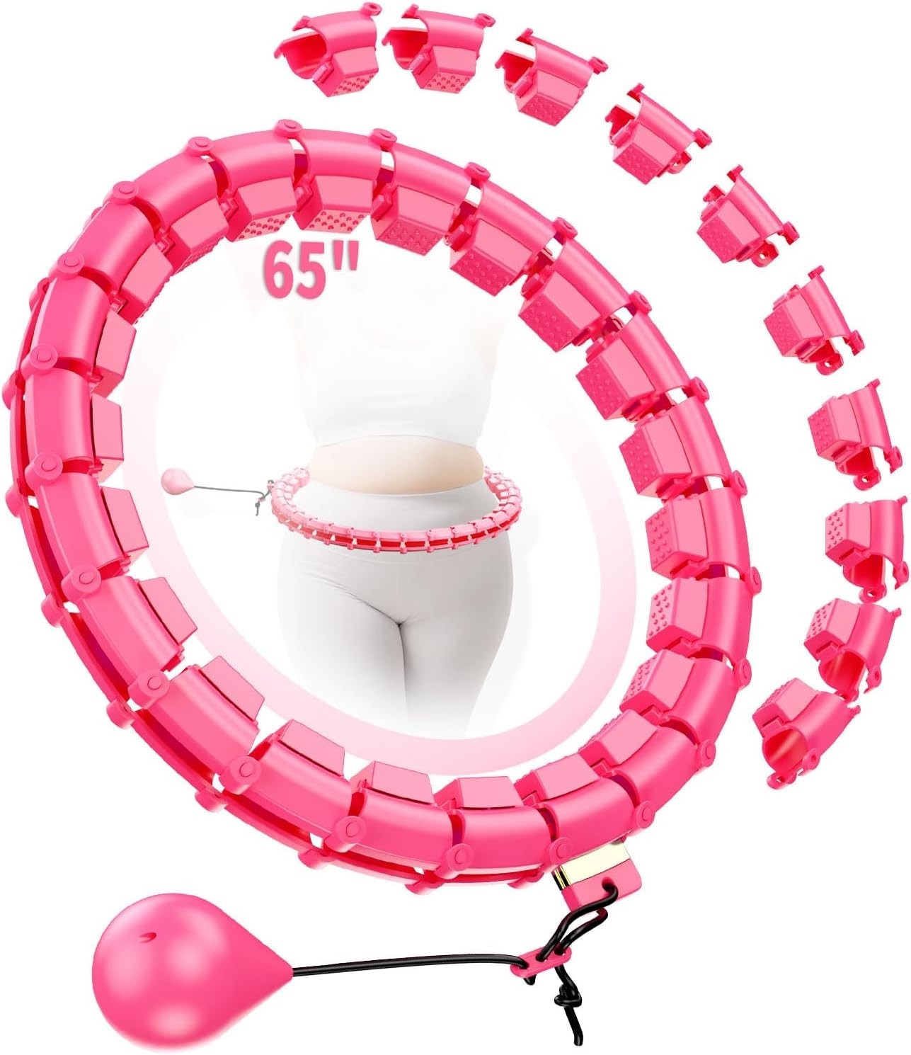 Infinity Adjustable Hoop Fit Plus Size 65", Weighted Hoops for Adults Weight ...