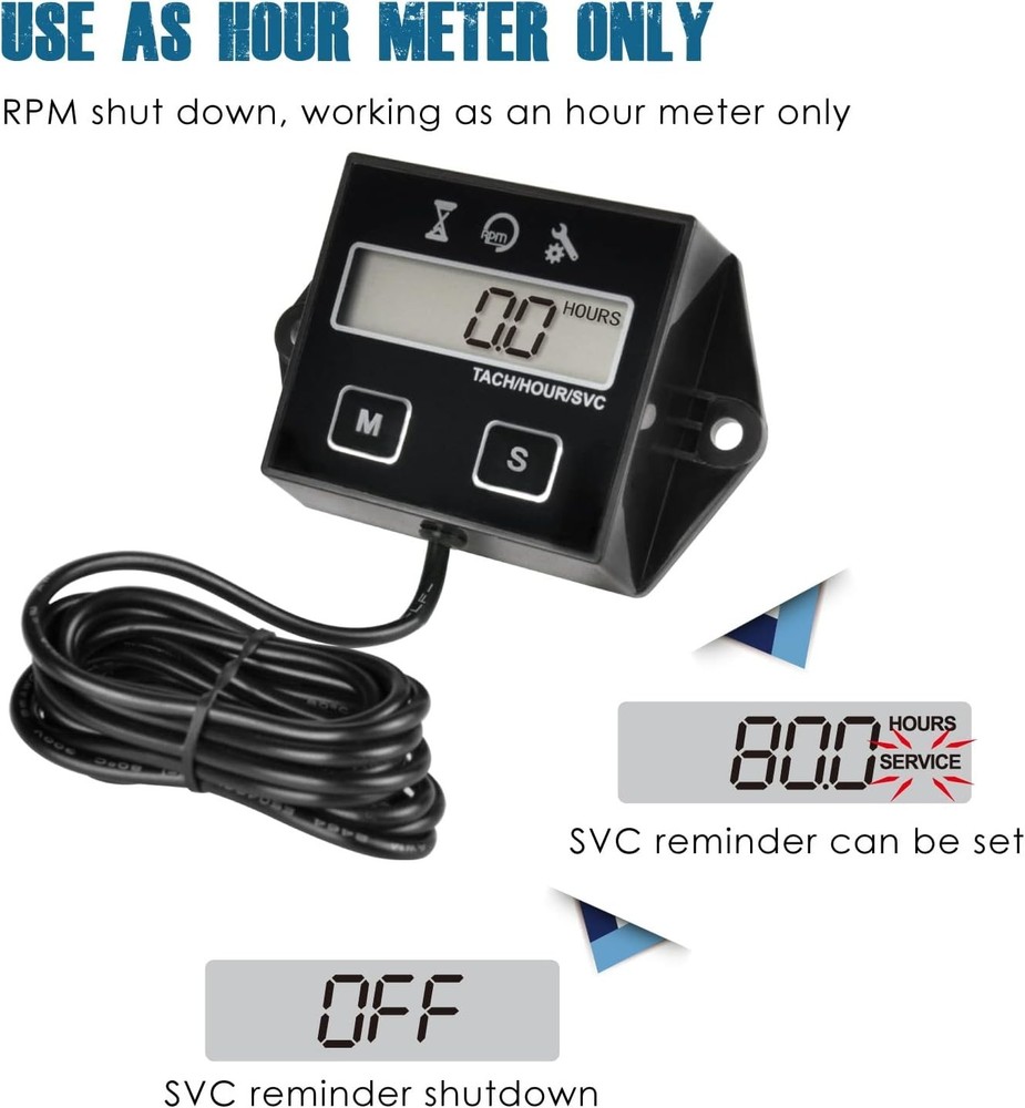 Compact Digital Tachometer with Maintenance Reminder - Essential Engine Tool Set