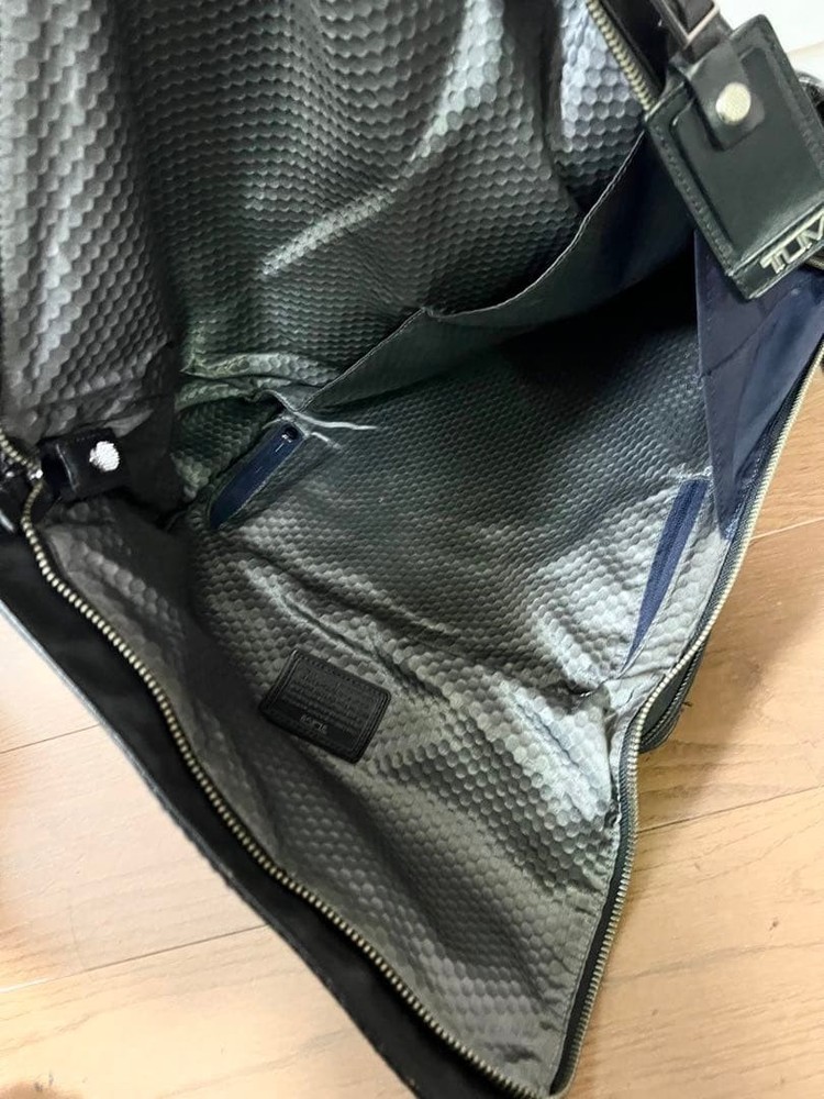 TUMI Leather Backpack Roll Top Backpack Black