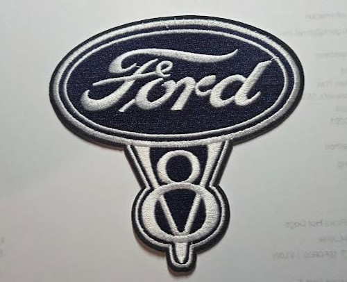 Ford V8 (iron/sew on embroidered patch)