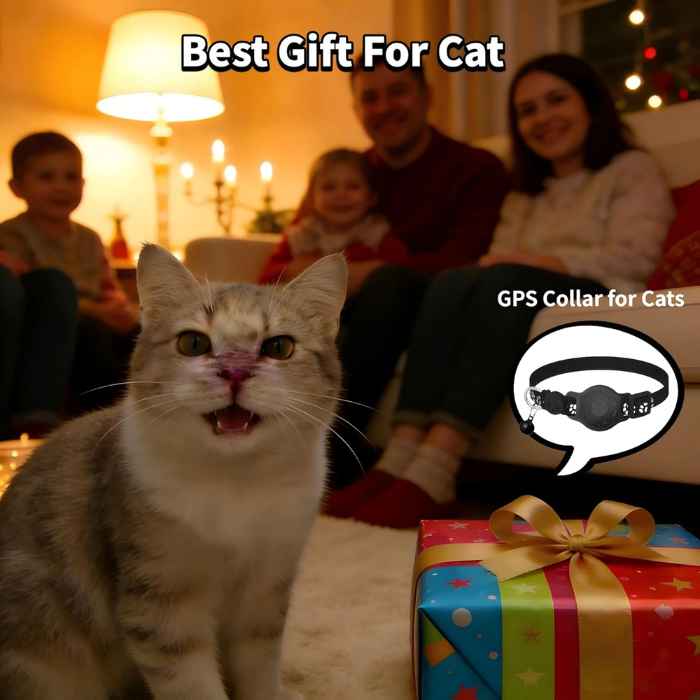 Smart Cat GPS Collar - Waterproof Pet Tracker for Android, Google Find My Compat