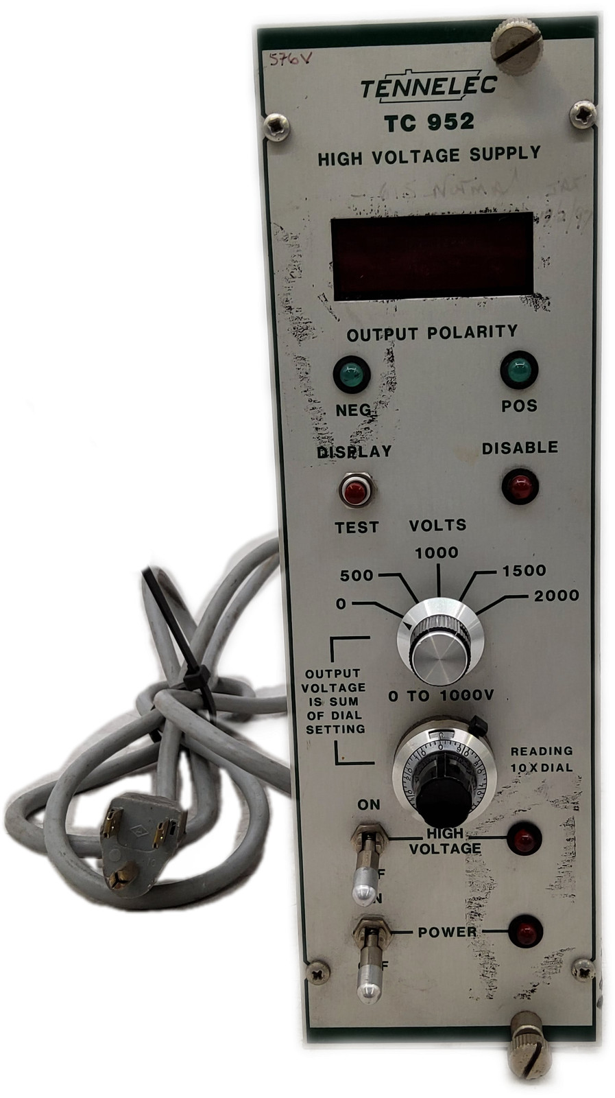 Tennelec TC 952 Adjustable High Voltage Power Supply