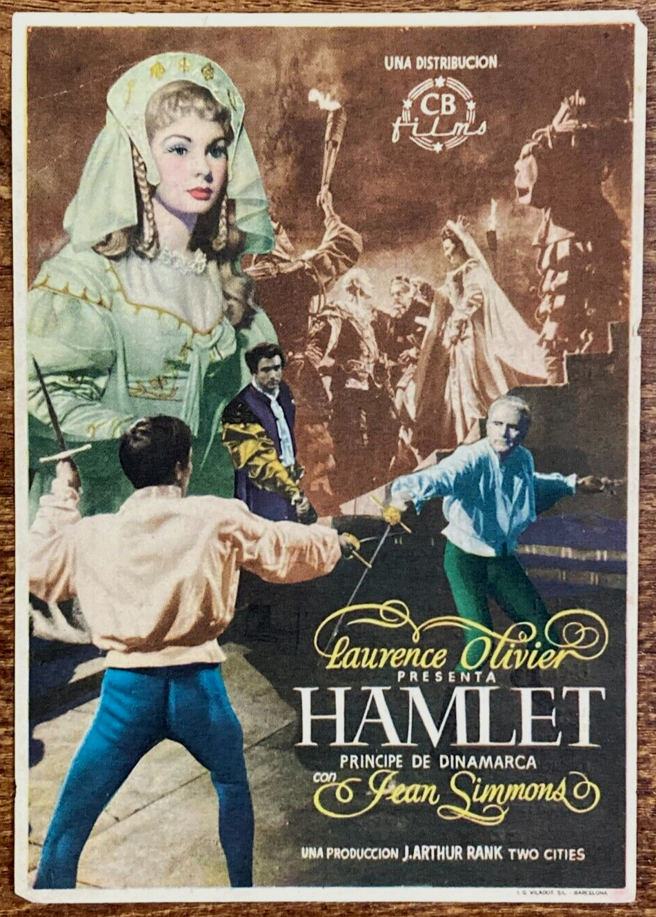 HAMLET Original Movie Herald Laurence Olivier Shakespeare Jean Simmons