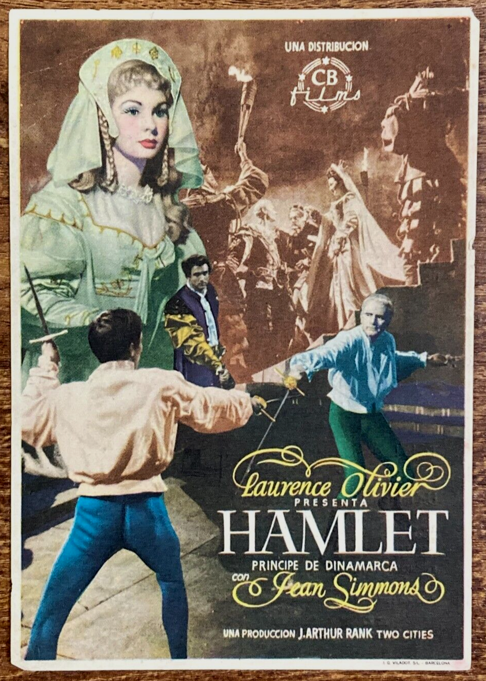 HAMLET Original Movie Herald Laurence Olivier Shakespeare Jean Simmons