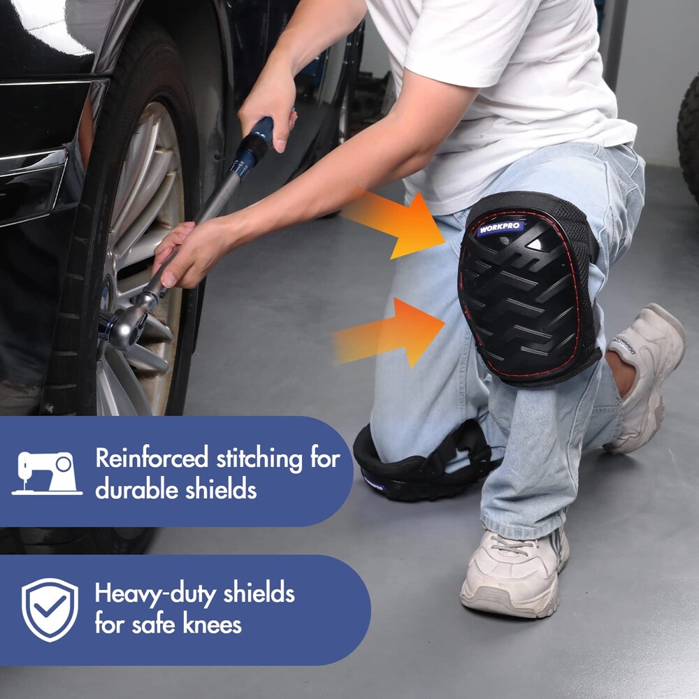 Gel Knee Pads Heavy Duty Work Kneepad Adjustable Buckle Strap Durable Button NEW