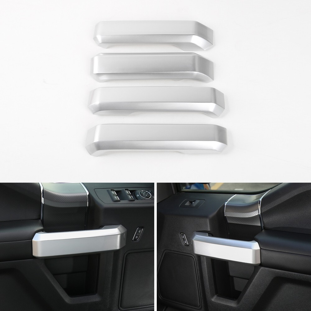 4pcs Interior Door Handle Decor Cover Trim For Ford F150 2015-2018 Sliver Inner