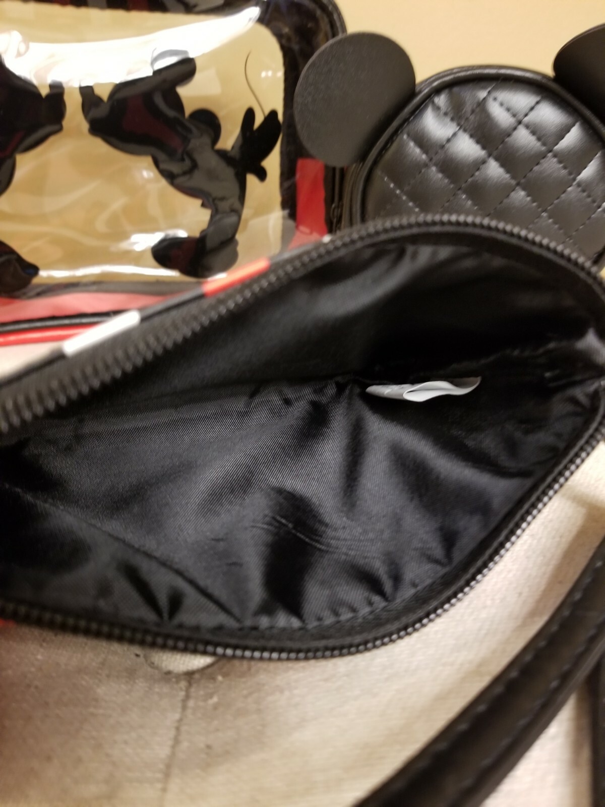 Disney Mickey Minnie Mouse Silhouette Kissing Cosmetic Makeup Bag Set NEW