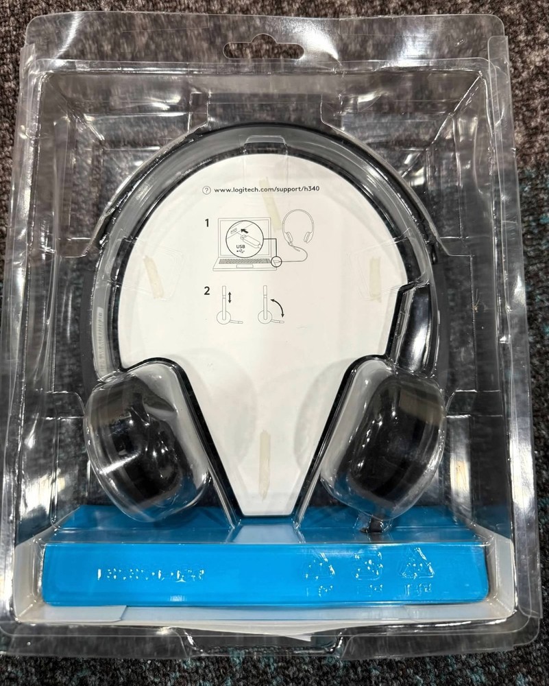 NEW Logitech H340 USB Computer PC Headset w/Noise Cancelling Microphone