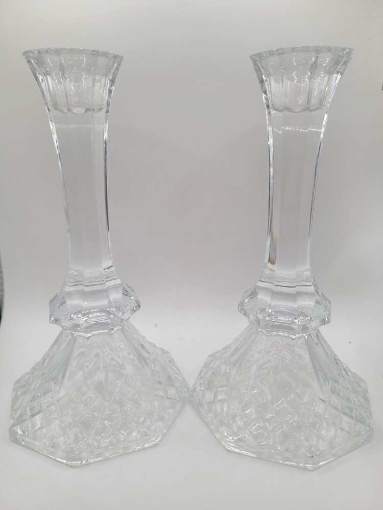 Set Of 2 St. George Crystal Candlestick Holders