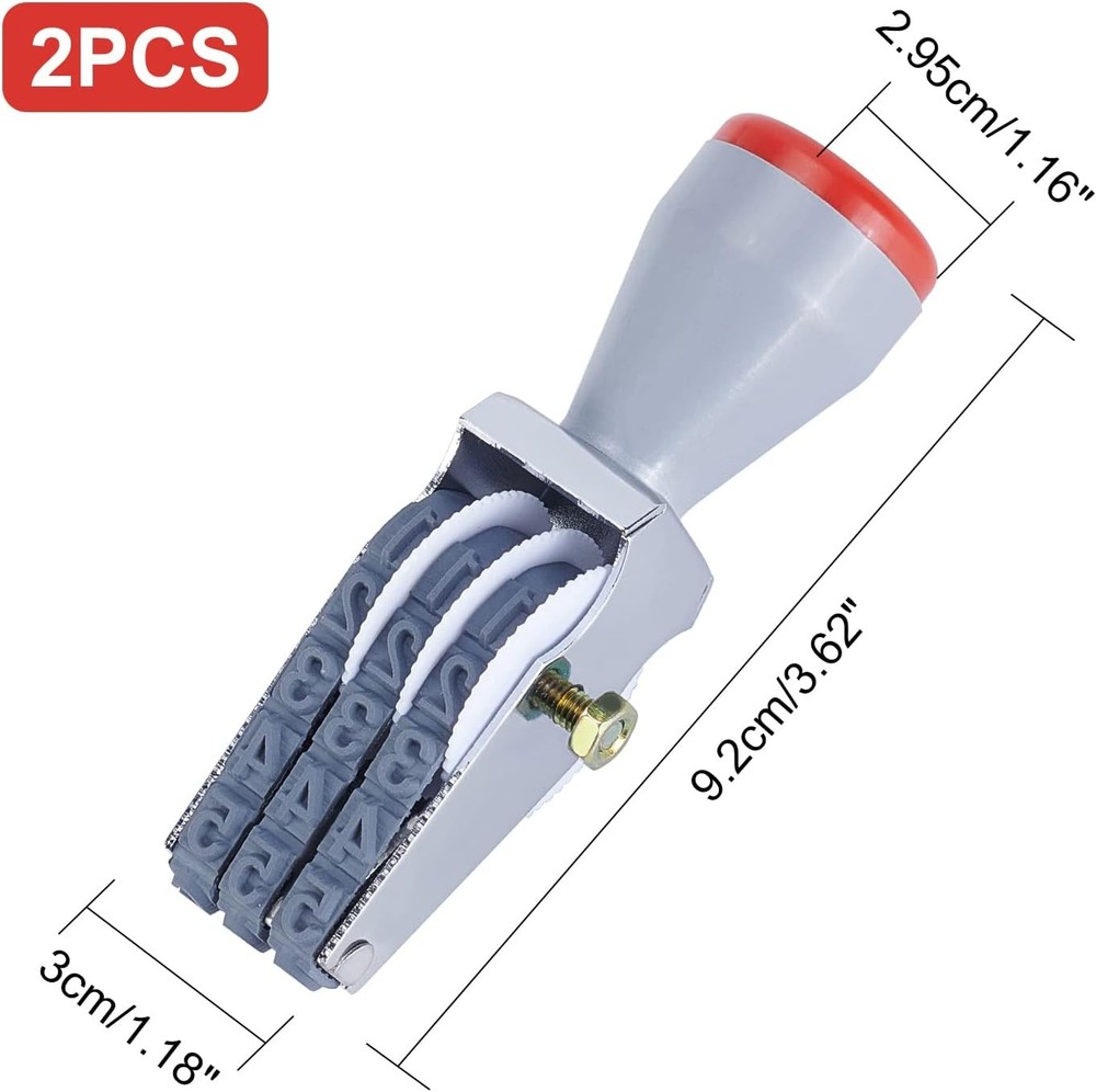 NBEADS 2 Pcs Rubber Number Roller Stamps, 3 Digits Adjustable Personalized...
