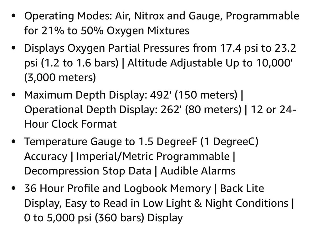 Suunto Cobra Air/nitrox Air Integrated Computer Console