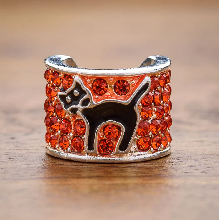 CharMED Stackable Personalize Stethoscope Bling Charm | Halloween Cat